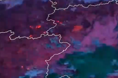 La evolución de los incendios en Castilla y León a vista de satélite