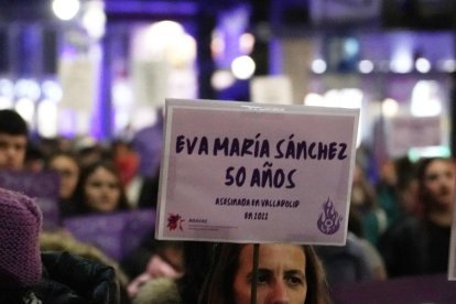 Un momento de las concentraciones en Castilla y León contra la violencia de género.
