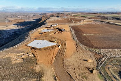 Obras de construcción del futuro Centro Arqueológico de la Ciudad de Lancia (León)
