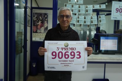 Administración en Zamora donde se ha vendido el tercer premio de la Lotería de Navidad