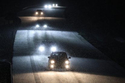 Nieve en la autovía A-50, entre Peñaranda de Bracamonte(Salamanca) y Ávila