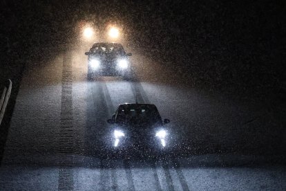 Nieve en la autovía A-50, entre Peñaranda de Bracamonte(Salamanca) y Ávila