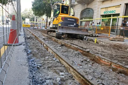 Vías tranviarias enterradas de Barcelona