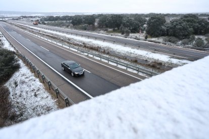 Nieve en la localidad de Doñinos (Salamanca)