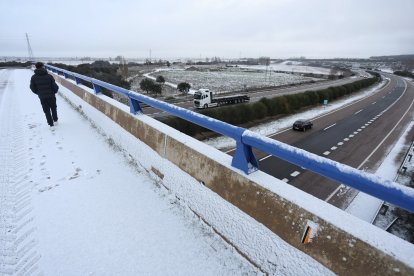 Nieve en la localidad de Doñinos (Salamanca)