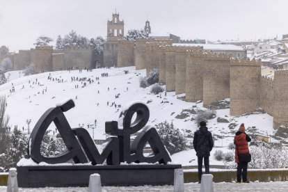 Nieve en Ávila.