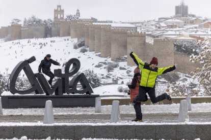 Nieve en Ávila.