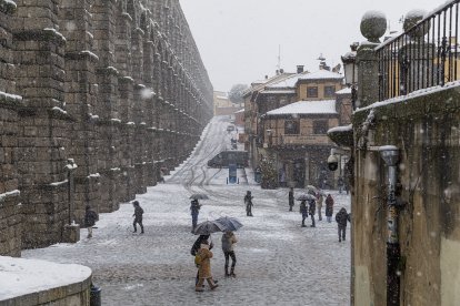 Nieve en Segovia.