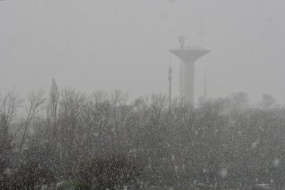 Nieva en Laguna de Duero (Valladolid).