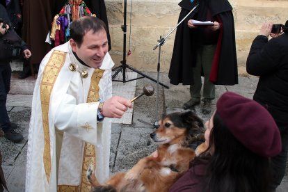 San Antón reúne a decenas de mascotas en León para la tradicional bendición de animales