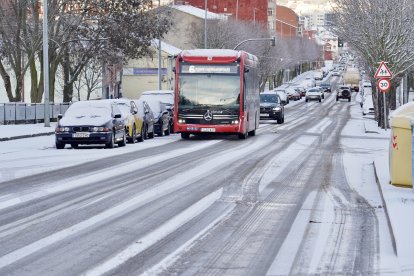Nieve en la capital leonesa.