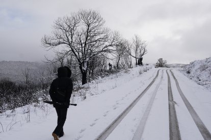 Temporal de nieve en el paraje natural de Las Médulas (León)