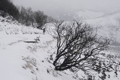 Temporal de nieve en el paraje natural de Las Médulas (León)