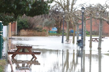 Crecida del Río Orbigo a su paso por Villabrazaro