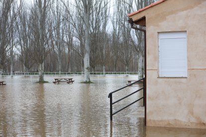 Crecida del Río Orbigo a su paso por Villabrazaro