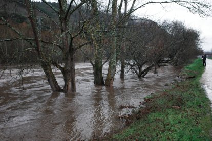 Aumento del caudal del río Sil a su paso por Ponferrada.