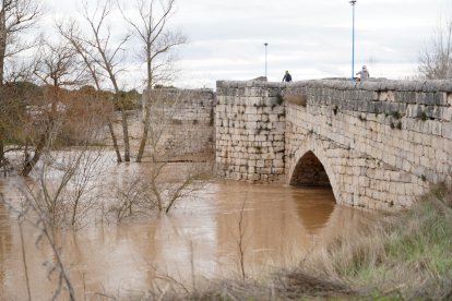 Crecida del río Duero a su paso por el barrio vallisoletano de Puente Duero