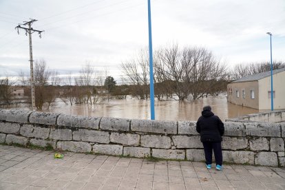 Crecida del río Duero a su paso por el barrio vallisoletano de Puente Duero