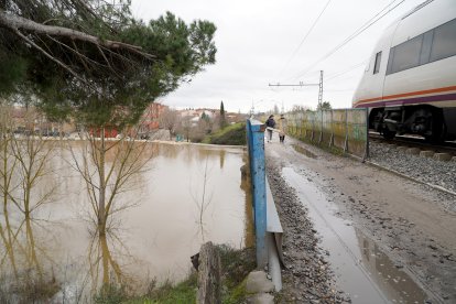 Crecida del río Cega, en Viana de Cega (Valladolid)