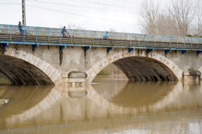 Crecida del río Cega, en Viana de Cega (Valladolid)