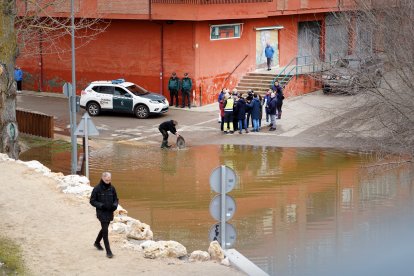 Crecida del río Cega, en Viana de Cega (Valladolid)