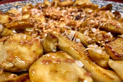 Plato de boletus guisados de Riaza (Segovia)