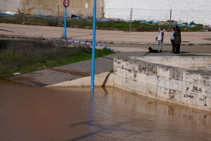 Casas y calles afectadas por la crecida del río Duero en Tudela de Duero