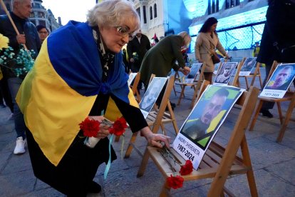 Manifestación con motivo del cuarto aniversario del inicio de la invasión de Rusia a Ucrania