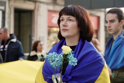 Manifestación con motivo del cuarto aniversario del inicio de la invasión de Rusia a Ucrania