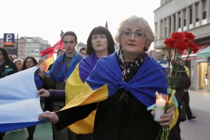Manifestación con motivo del cuarto aniversario del inicio de la invasión de Rusia a Ucrania