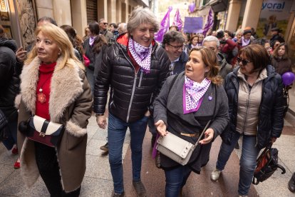 Carlos Martínez, candidato del PSOECyL a la Junta, en la manifestación por el Día Internacional de la Mujer en Soria.