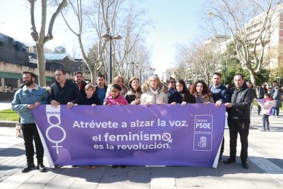 Las candidatas socialistas a las Cortes de Castilla y León atienden a los medios de comunicación con motivo del 8M en Zamora.