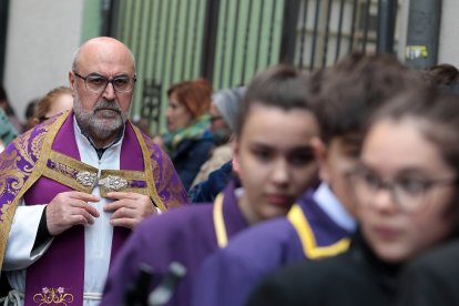 Primera procesión infantil de la Semana Santa de León organizada la Cofradía de la Agonía de Nuestro Señor