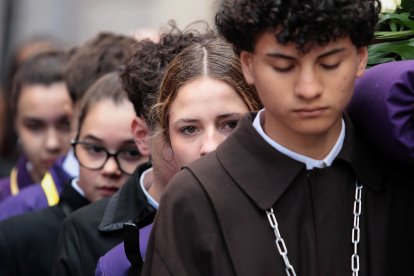 Primera procesión infantil de la Semana Santa de León organizada la Cofradía de la Agonía de Nuestro Señor