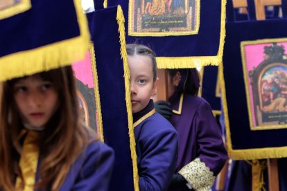 Primera procesión infantil de la Semana Santa de León organizada la Cofradía de la Agonía de Nuestro Señor
