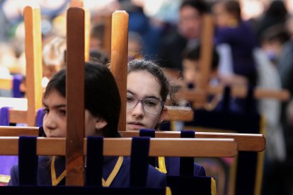 Primera procesión infantil de la Semana Santa de León organizada la Cofradía de la Agonía de Nuestro Señor