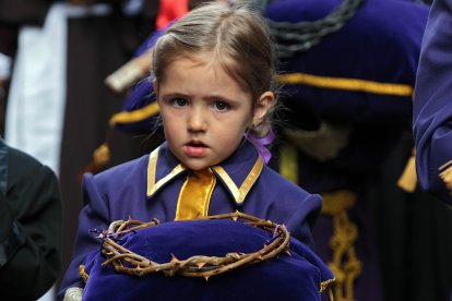 Primera procesión infantil de la Semana Santa de León organizada la Cofradía de la Agonía de Nuestro Señor