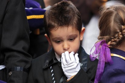 Primera procesión infantil de la Semana Santa de León organizada la Cofradía de la Agonía de Nuestro Señor