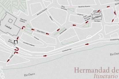 La Hermandad detalla en su web el itinerario completo de las Capas Pardas, con salida y llegada en San Claudio de Olivares tras recorrer el corazón de Zamora
