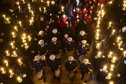 Procesión del Encuentro de la Santísima Virgen con su Hijo en la calle de la Amargura en Martes Santo en Valladolid