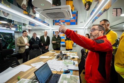 El consejero de Medio Ambiente, Vivienda y Ordenación del Territorio, Juan Carlos Suárez-Quiñones, en un simulacro de coordinación en Salamanca