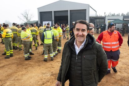 El consejero de Medio Ambiente, Vivienda y Ordenación del Territorio, Juan Carlos Suárez-Quiñones, en un simulacro de coordinación en Salamanca