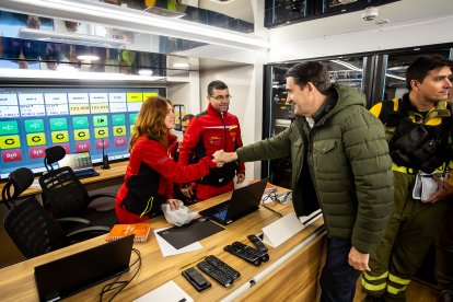 El consejero de Medio Ambiente, Vivienda y Ordenación del Territorio, Juan Carlos Suárez-Quiñones, en un simulacro de coordinación en Salamanca