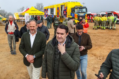 El consejero de Medio Ambiente, Vivienda y Ordenación del Territorio, Juan Carlos Suárez-Quiñones, en un simulacro de coordinación en Salamanca