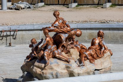 Luis Pérez de Prada, María Corzo y Nilo Fernández, visitan los diferentes proyectos que se ejecutan en el Real Sitio de San Ildefonso (Segovia)