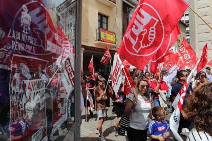 Manifestación del 1º de Mayo en la ciudad de Palencia.