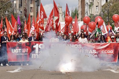 Manifestación del 1º de Mayo convocada por UGT y CCOO en León.
