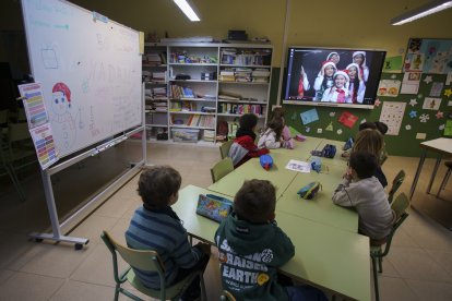 Aula de gallego en el colegio García Yebra de Ponferada, perteneciente al programa de la Junta de Castilla y León.