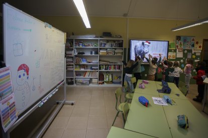 Aula de gallego en el colegio García Yebra de Ponferada, perteneciente al programa de la Junta de Castilla y León.