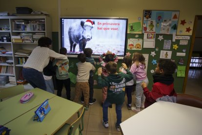Aula de gallego en el colegio García Yebra de Ponferada, perteneciente al programa de la Junta de Castilla y León.